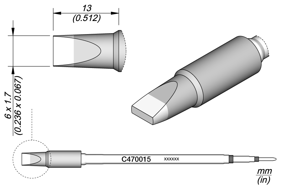JBC Tools C470015, Cartridge Chisel 6 x 1.7 MTESolutions