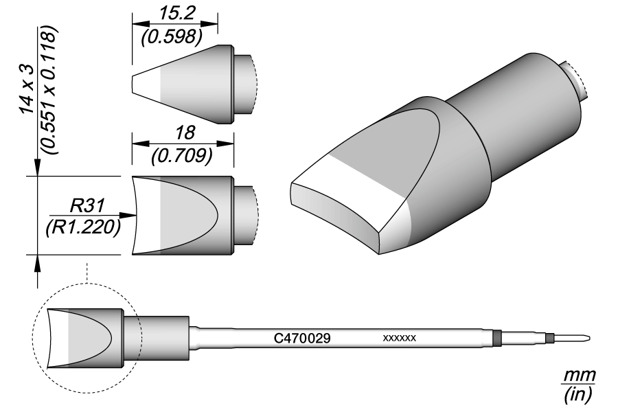 JBC Tools C470029, Cartridge Round Connector R31 MTESolutions