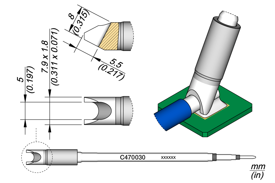 JBC Tools C470030, Cartridge Barrel Ø 5 MTESolutions