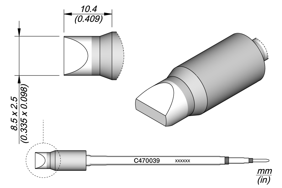 JBC Tools C470039, Cartridge Chisel 8.5 x 2.5 MTESolutions