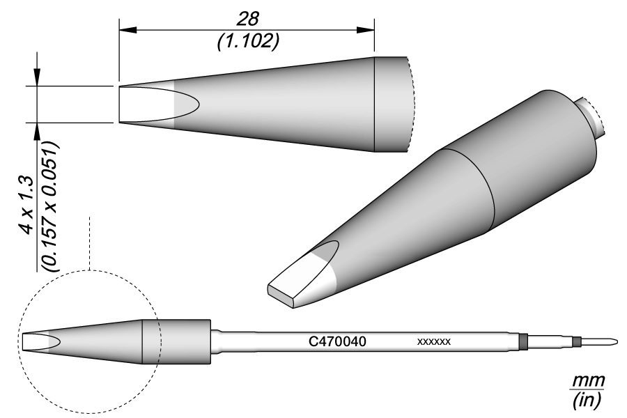 JBC Tools C470040, Cartridge Chisel 4 x 1.3 S2 MTESolutions