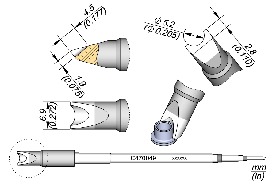 JBC Tools C470049, Cartridge Barrel Ø 5.2 MTESolutions
