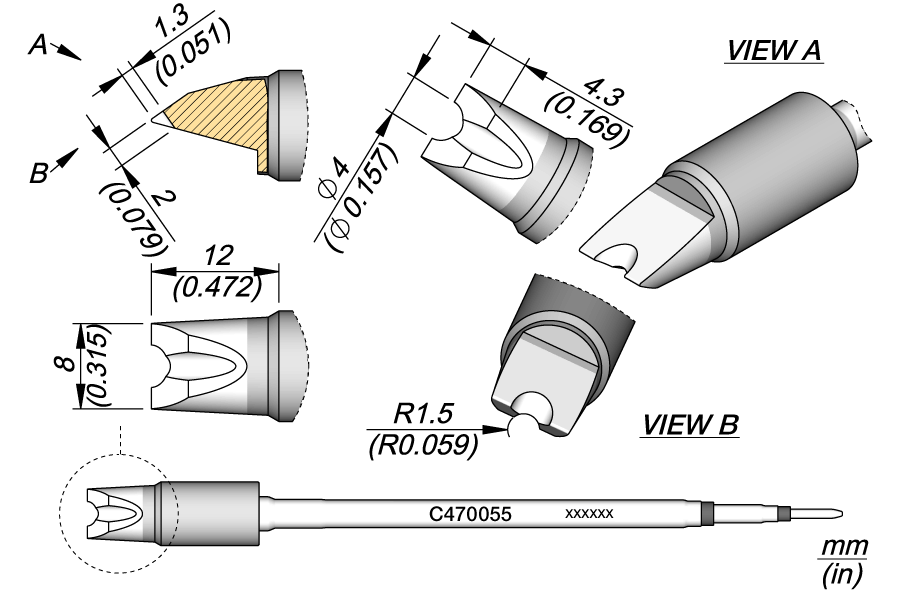 JBC Tools C470055, Cartridge Barrel Ø 4 MTESolutions