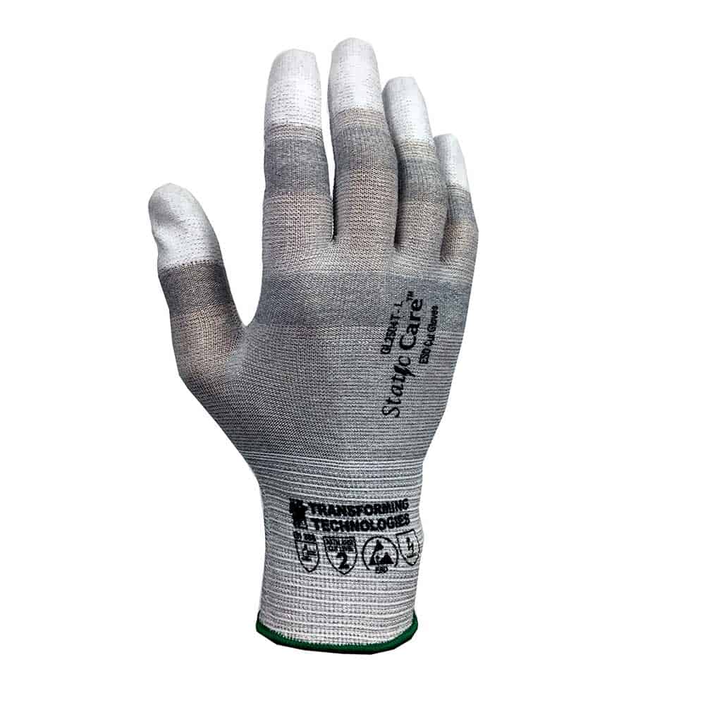 Transforming Technologies GL2503T ESD Cut Resistant Gloves, Finger Tip Coated, Medium, Pack of 12 Pairs