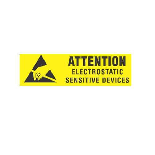 3/8 X 1-1/4, "Attention Electrostatic Sensitive Devices"