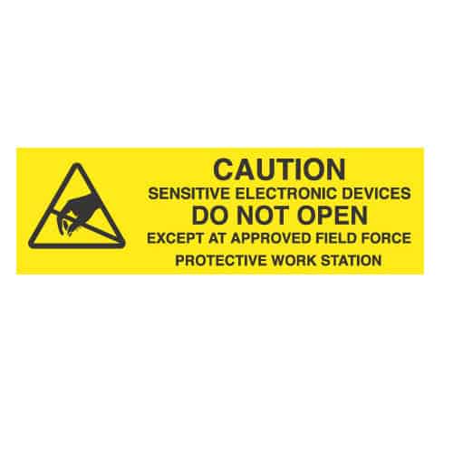 5/8 X 2, "Caution Sensitive Electronic Devices Do ... Field Force Protective Work Station"