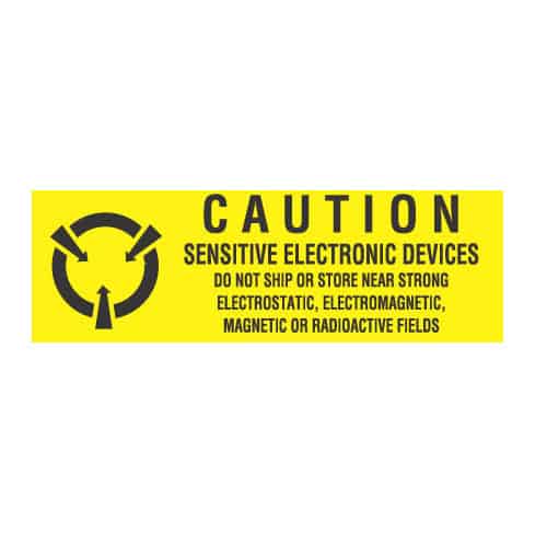 5/8 X 2, Caution Sensitive Electronic Devices ... Electrostatic, Electromagnetic, Magnetic, Fields