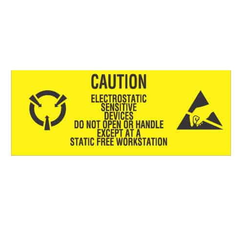 1 X 2-1/2, "Electrostatic Sensitive Devices Do Not Open Or Handle Except At A Static Free Workstation"