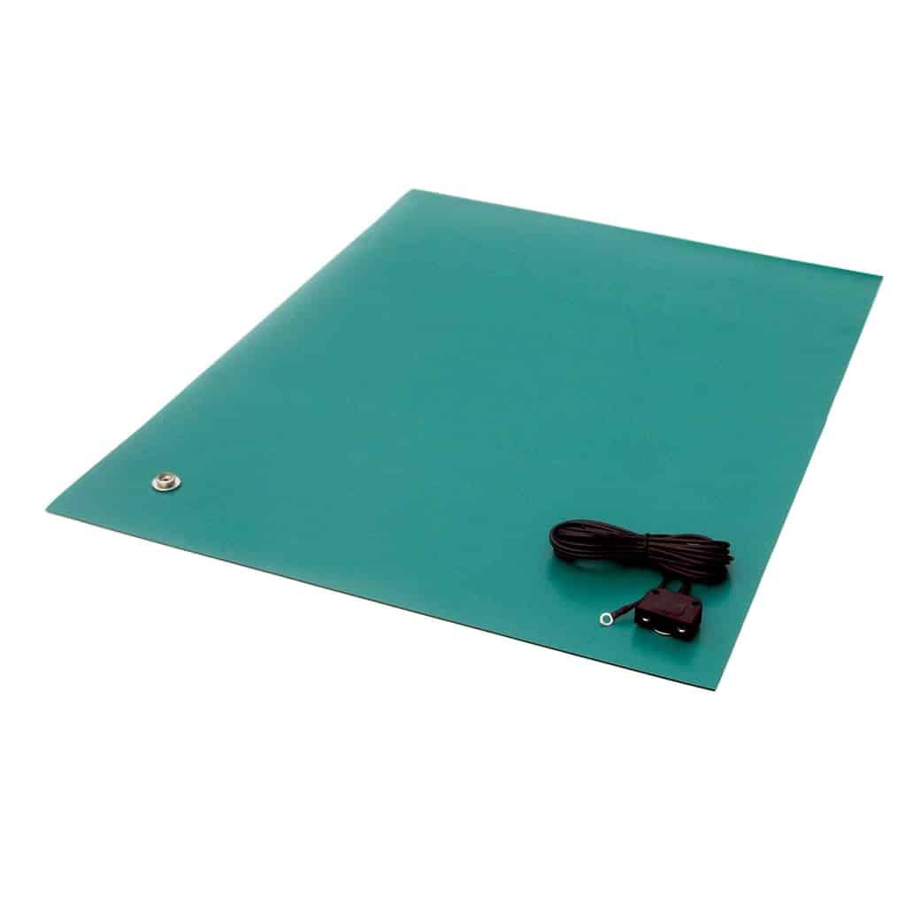 24" X 36" X .080", Green, Rubber Table Mat, Including Hardware