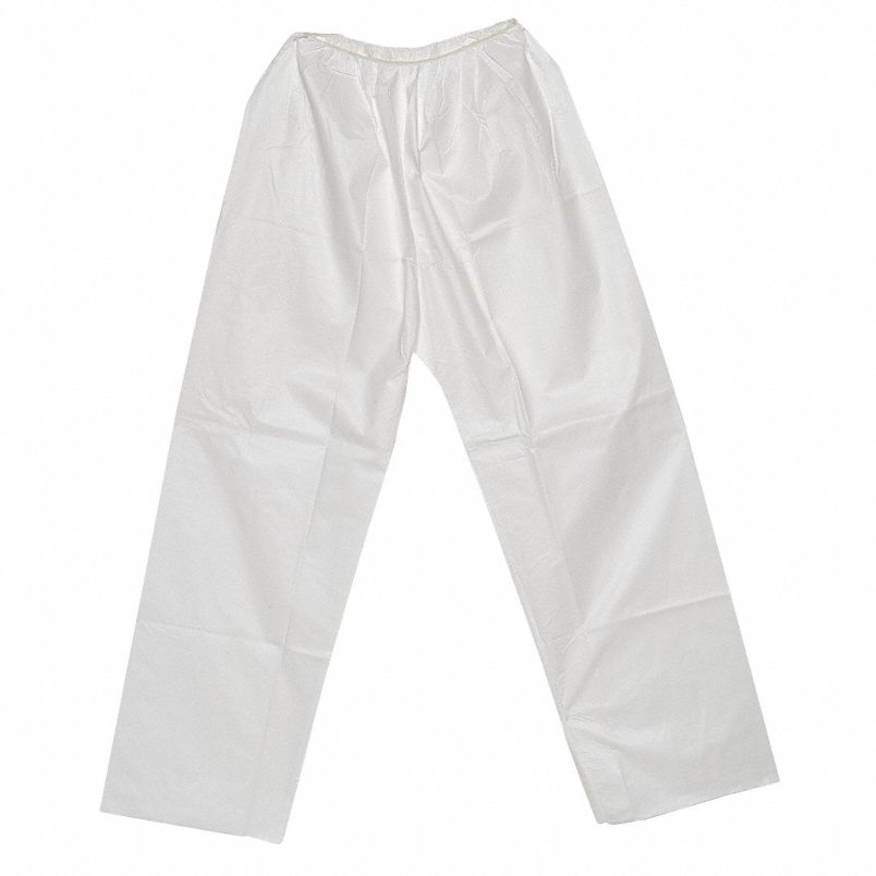 Keystone Disposable Pants, White, Elastic Waist, 50/Case