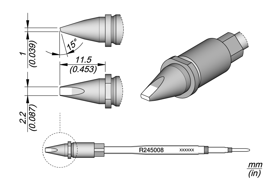 JBC Tools R245008, Cartridge Chisel 2.2 x 1 MTESolutions