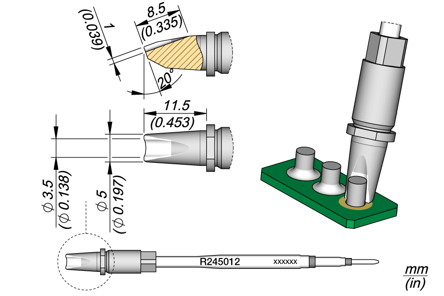 JBC Tools R245012, Cartridge Pin / Connector Ø3.5 MTESolutions