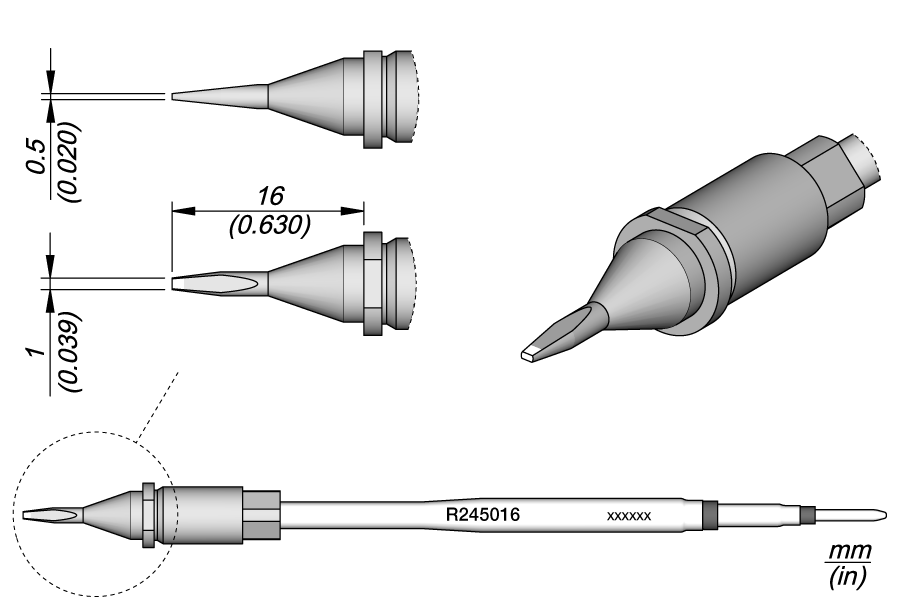 JBC Tools R245016, Cartridge Chisel 1 x 0.5 MTESolutions