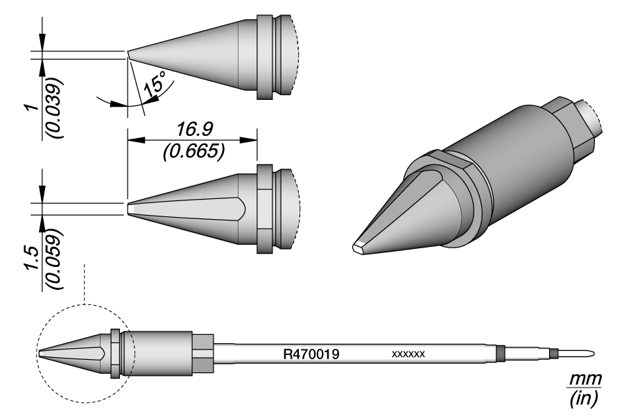 JBC Tools R470019, Cartridge Chisel 1.5 x 1 MTESolutions