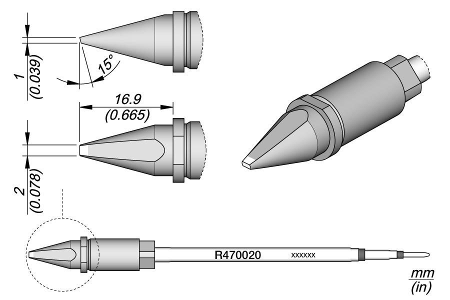 JBC Tools R470020, Cartridge Chisel 2 x 1 S1 MTESolutions