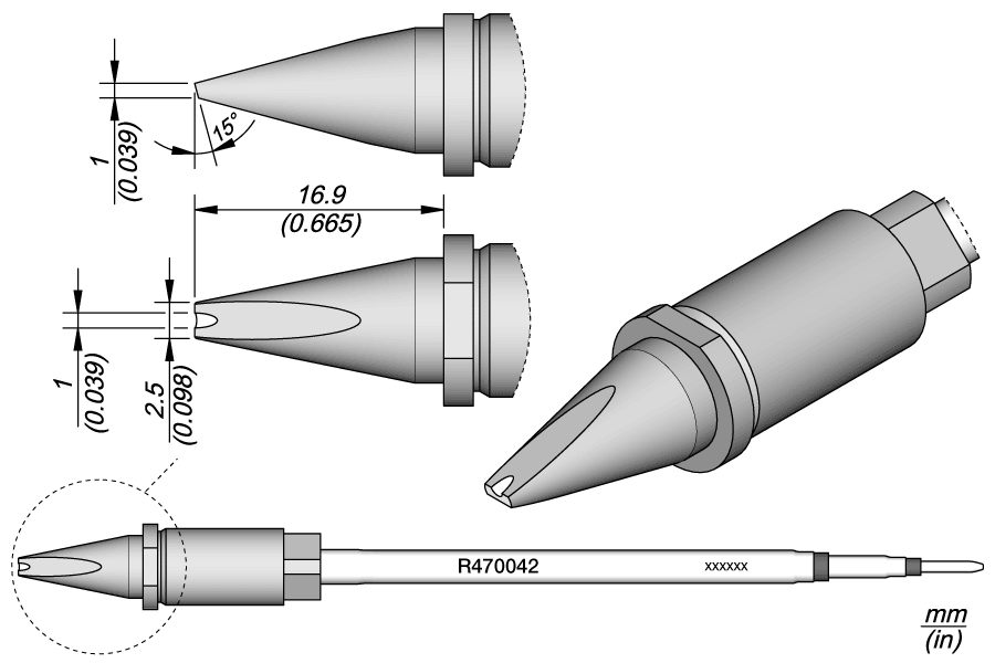 JBC Tools R470042, Cartridge Chisel Slot 2.5 x 1 S1 MTESolutions