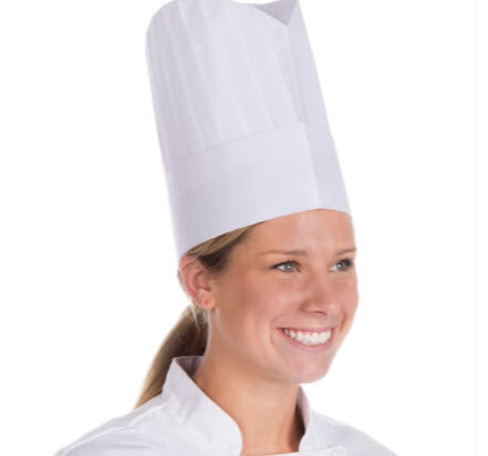 Keystone Viscose W/ Pleats Chef Hats Visc Chef Pl12 Pl9, 50/Pk *SPECIAL ORDER*