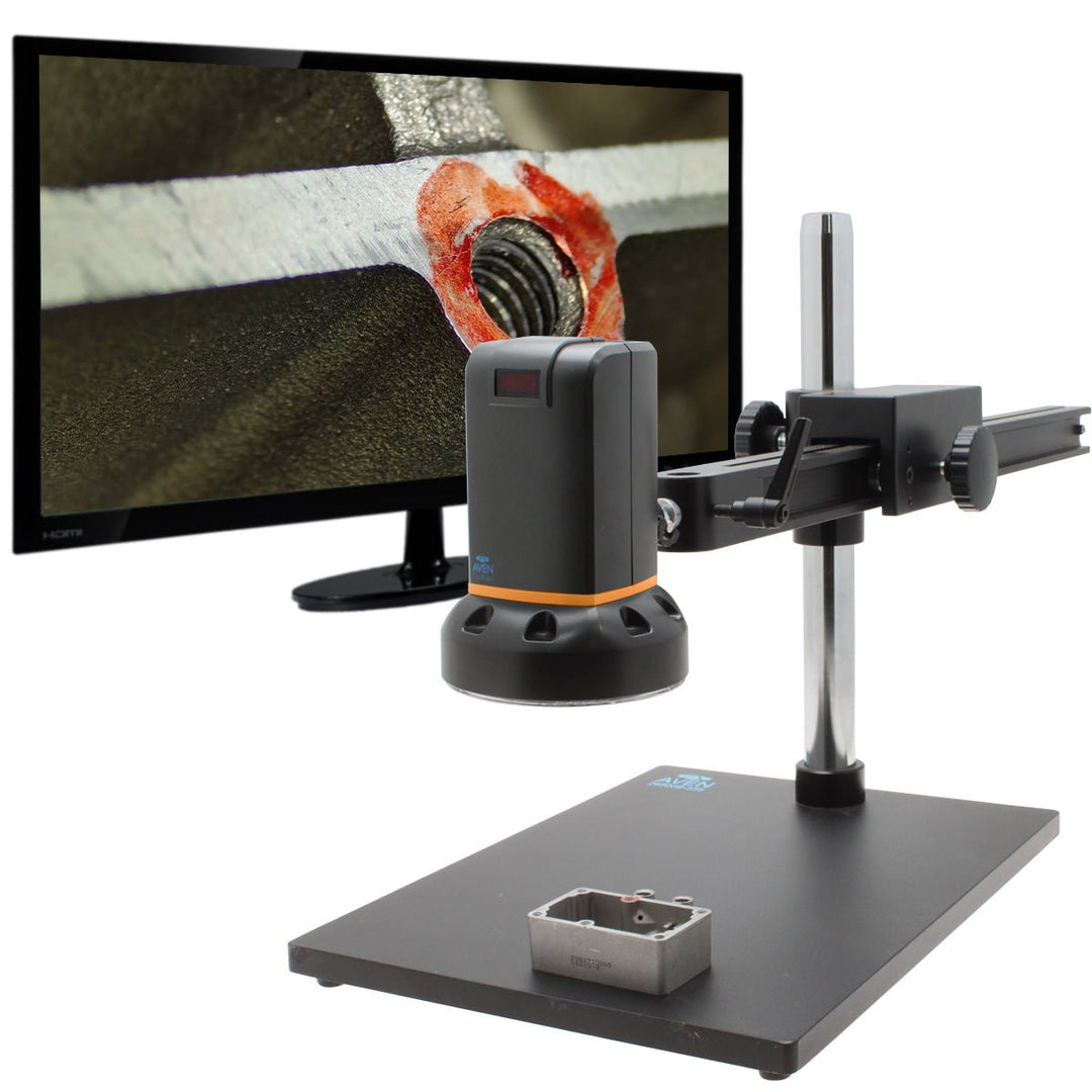 Aven 26800B-CYHD Cyclops HDMI Digital Microscope, 12x–132x, 4x Lens with Ultra Glide Stand and 22-inch LED Monitor Aven Tools MTESolutions
