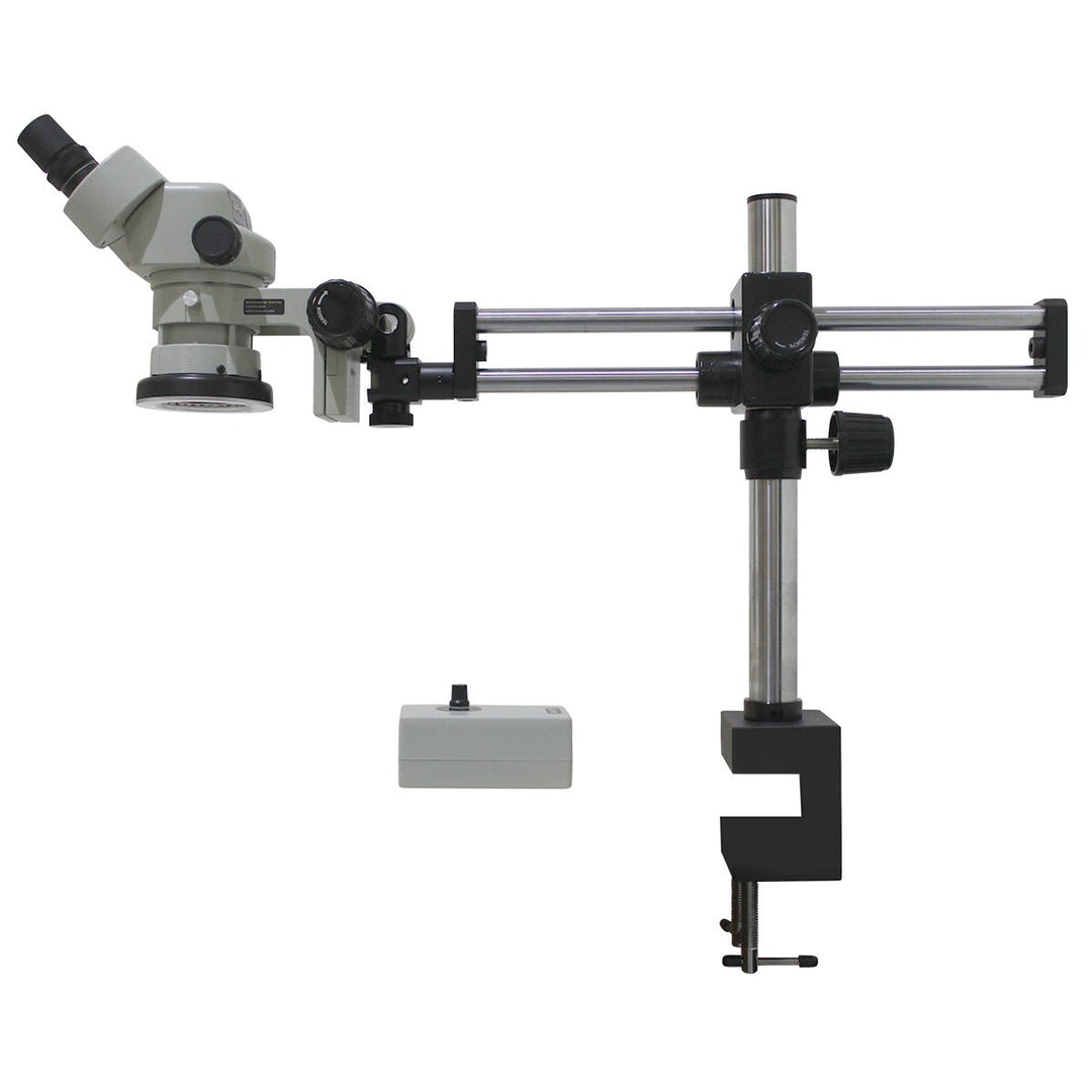 Aven DSZ44-209-536 Binocular Stereo Zoom Microscope, 10x–44x, Dual Arm Boom Stand with Ring Light Aven Tools MTESolutions
