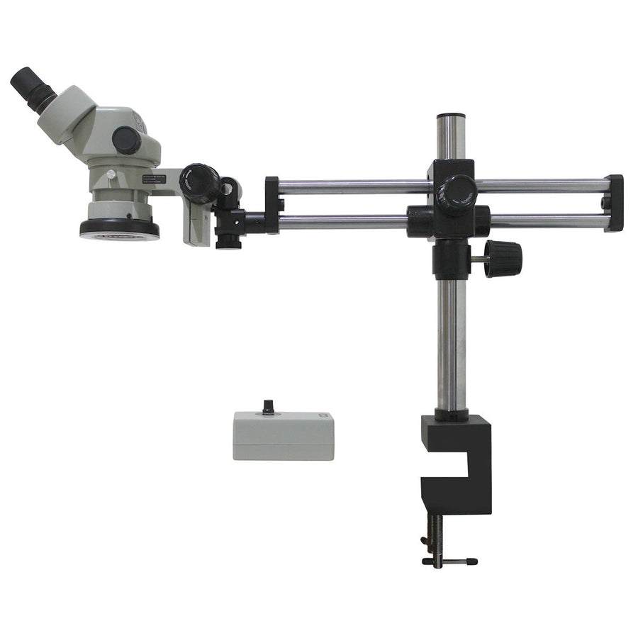 Aven DSZ44-209-536 Binocular Stereo Zoom Microscope, 10x–44x, Dual Arm Boom Stand with Ring Light Aven Tools MTESolutions
