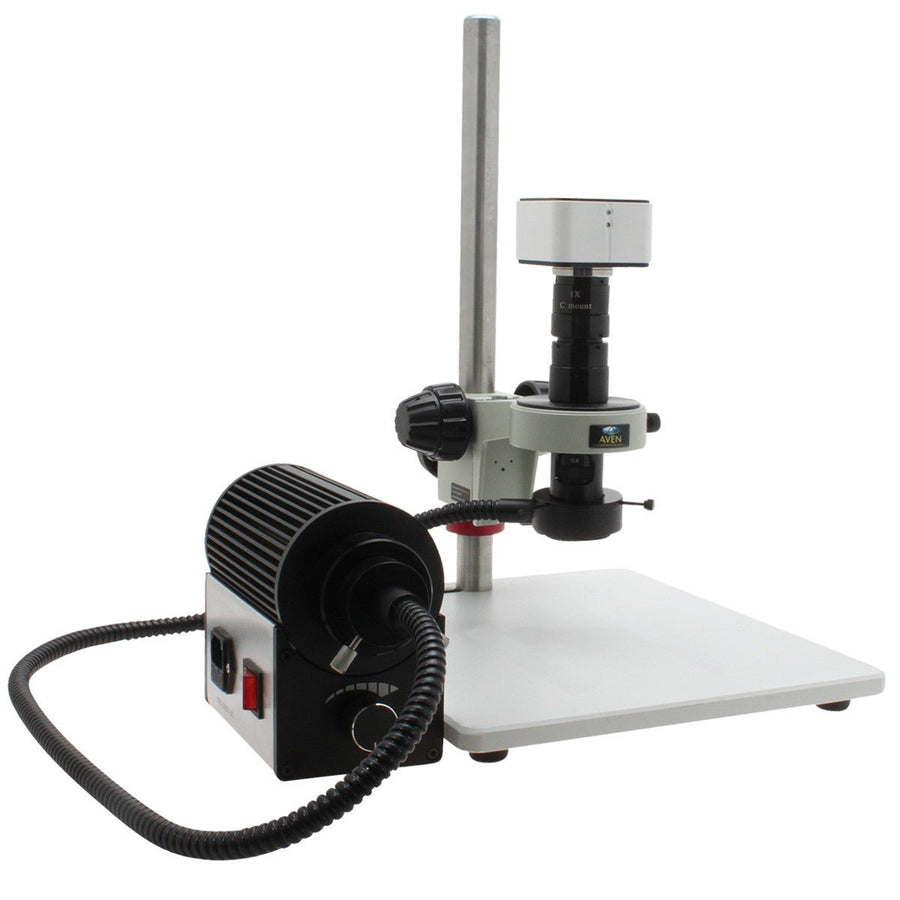 Aven MLS640-244-310 Digital Microscope, Mighty Cam USB, 19x–500x, Post Stand and Fiber Optic Ring Light Aven Tools MTESolutions