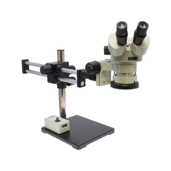 Aven Tools 26800B-373-6 SPZ-50 Binocular Stereo Zoom Microscope, 6.7x–50x, with Double Arm Boom Stand & LED Ring Light Aven Tools MTESolutions
