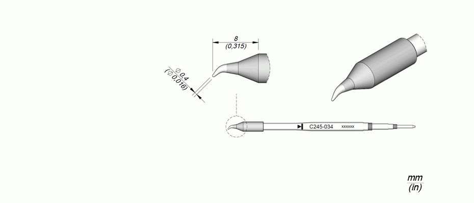 JBC Tools C245034, Conical Bent Ø 0.4 S1 MTESolutions