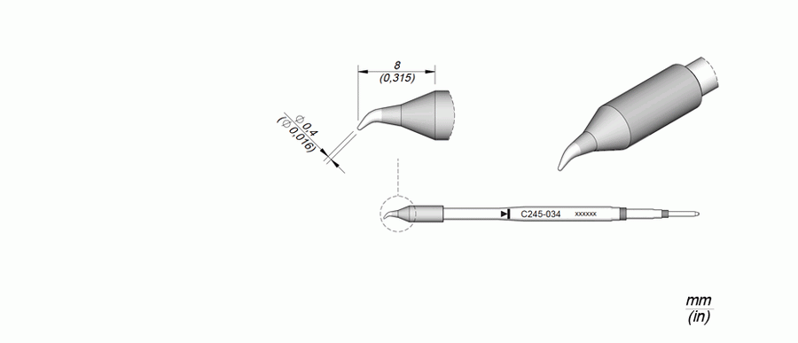 JBC Tools C245034, Conical Bent Ø 0.4 S1 MTESolutions