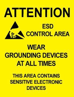 Desco 06742 Esd Area Warning Signs, 5 Pack