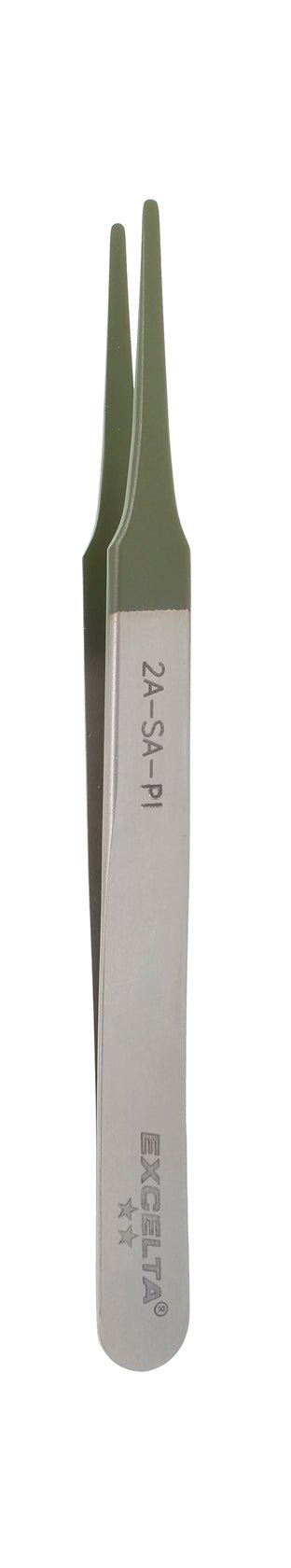 Excelta 2A - SA - PI - TC15 Tweezers - 2 Star Straight Tapered Flat Point - Anti - Mag. SS - Ptfe Coated MTESolutions