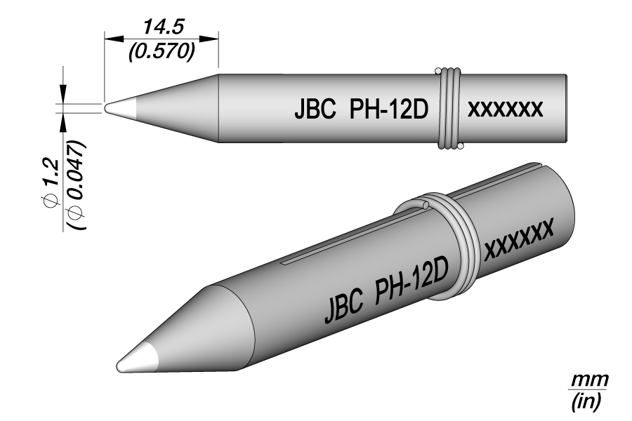 JBC Tools 0300707, PH - 12D Long Life Soldering Tip MTESolutions