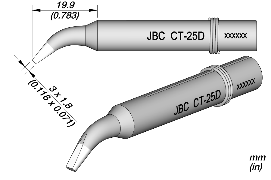 JBC Tools 0550707, CT - 25D Long Life Soldering Tip MTESolutions
