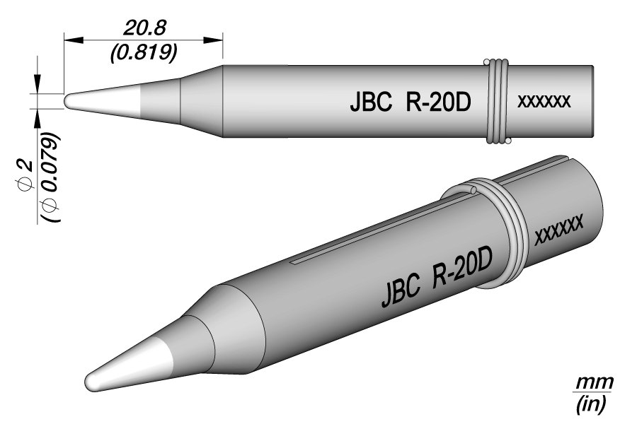 JBC Tools 0650903, R - 20D Long Life Soldering Tip MTESolutions