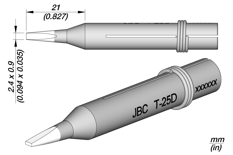 JBC Tools 0650606, T - 25D Long Life Soldering Tip MTESolutions