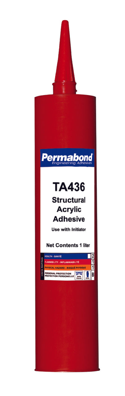 Permabond TA004360300C0101, TA436 Toughened Acrylic Adhesive, 300ml, Case of 10