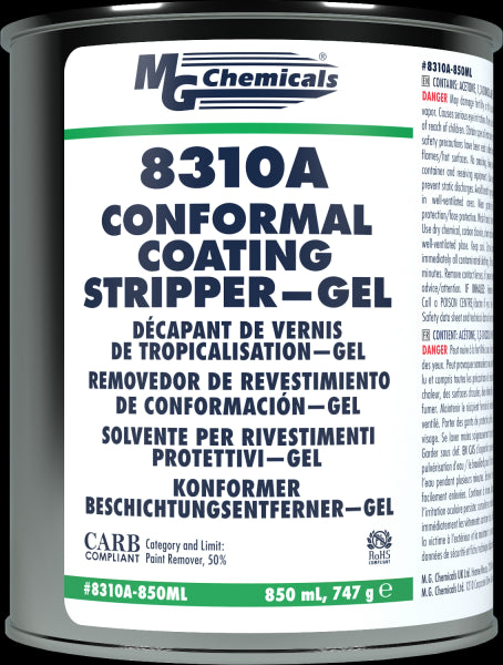 MG Chemicals 8310A-850ML, Conformal Coating Stripper Gel, 28.7oz Can, Case of 2 Cans