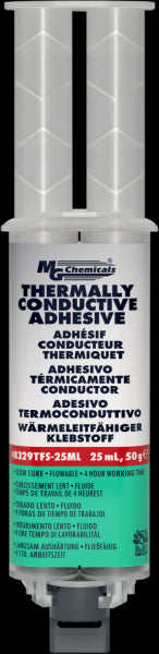 MG Chemicals 8329TFS-25ML, Slow Cure Thermally Conductive Adhesive, 25ml Dual Syringe, Case of 6