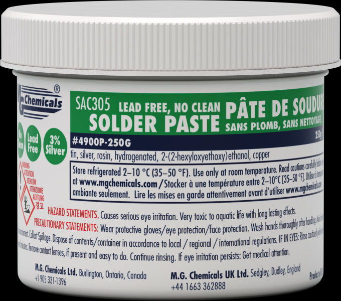 MG Chemicals 4900P, Lead Free Solder Paste, SAC305, No-Clean 