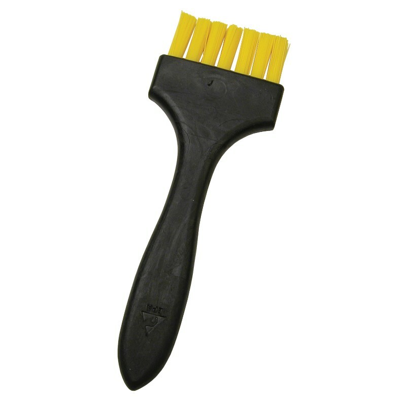 Menda  35687, ESD Brush, Dissipative, Flat Handle, Yellow  Nylon, Hard Bristles, 6.25 inch