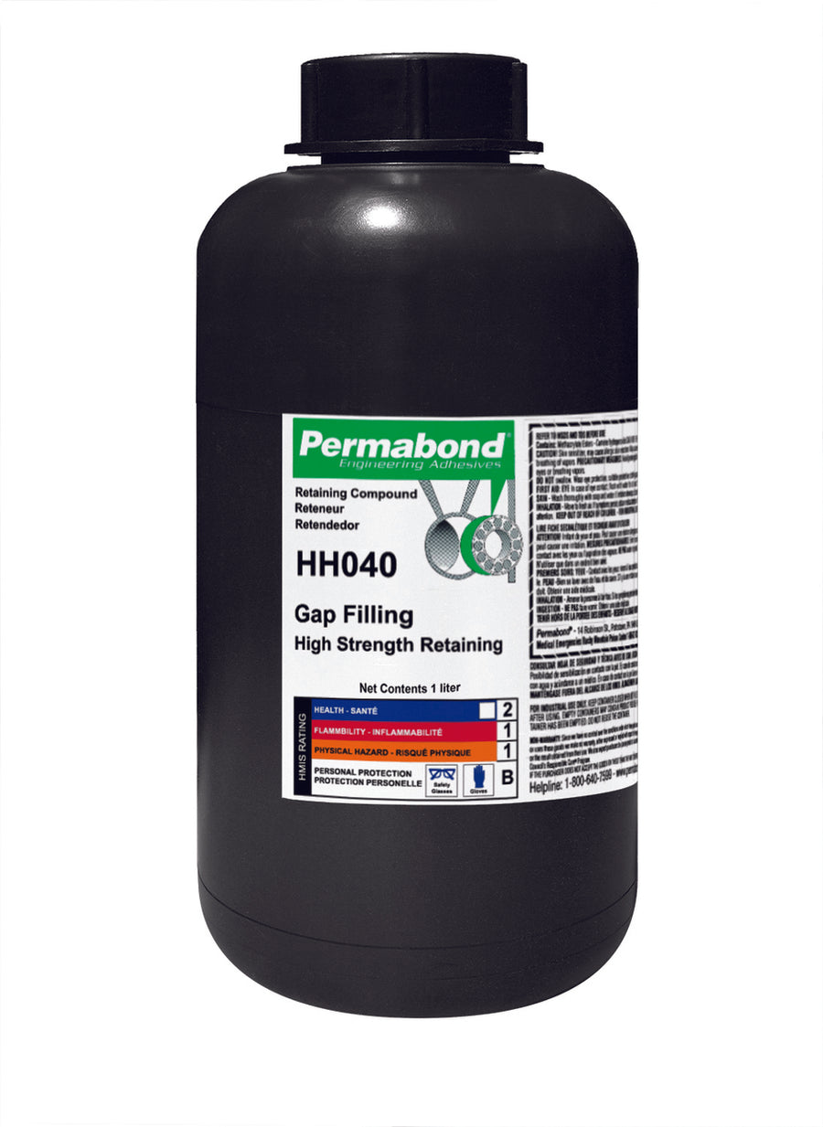 Permabond AA00040L001L0101, HH040 Anaerobid Retainer, 1 Liter Bottle, Case of 10