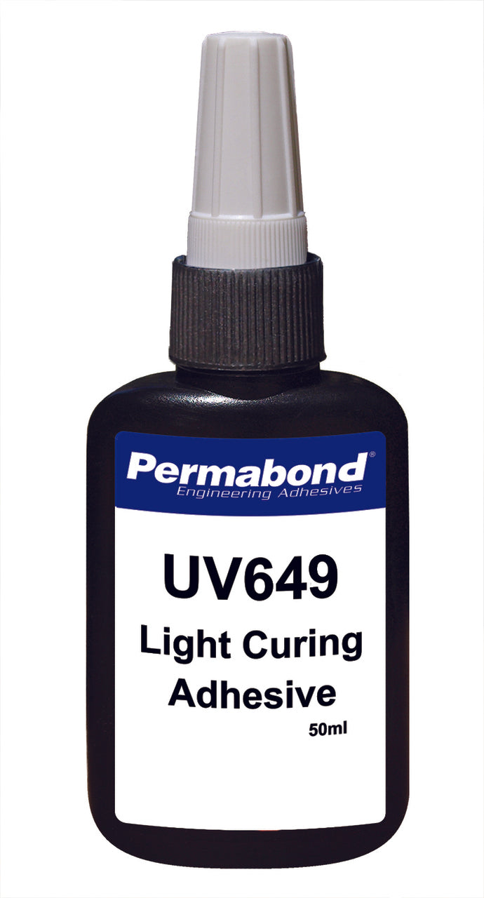 Permabond UV006490050T0101, UV649 UV-Curable Adhesive, 50ml Bottle, Case of 10