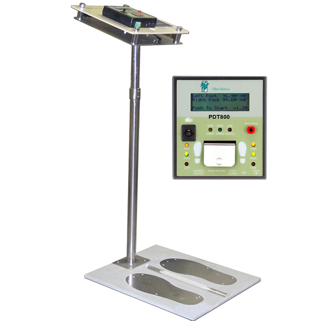 Digital Display Esd Tester & Foot Plate, Stand, - Near Fail Alert-Free Standing
