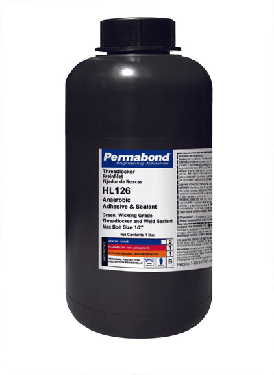 Permabond AA001260001L0101, HL126 Anaerobic Threadlocker, 1 Liter Bottle, Case of 10