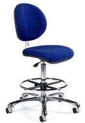 B070061, Esd Safe Chair, Blue Cloth, W- Foot Rest