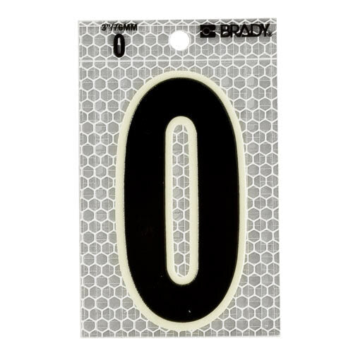 3010-0 Glow-In-The-Dark-Ultra Reflective Number - 0