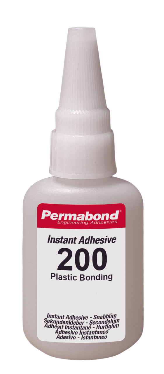 Permabond 200 Clear Cyanoacrylate Fast-Setting Instant Adhesive, 1oz Bottle/Case of 10