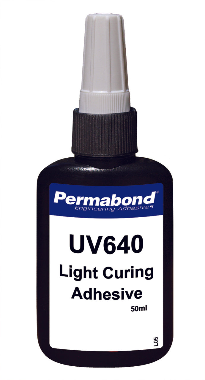 Permabond UV006400050B0101, UV640 UV-Curable Adhesive, 50ml Bottle, Case of 10