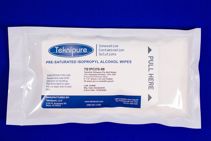 Teknipure TS1PCI70-99, Polyester-Cellulose Pre-saturated Wiper 9" X 9", Case of 720