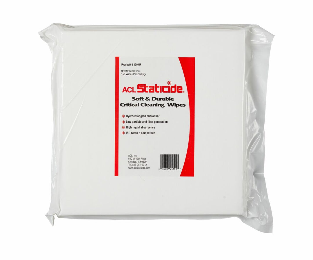 ACL Staticide 8409MF Microfiber Wipes (WHITE) 9"x9" wipes