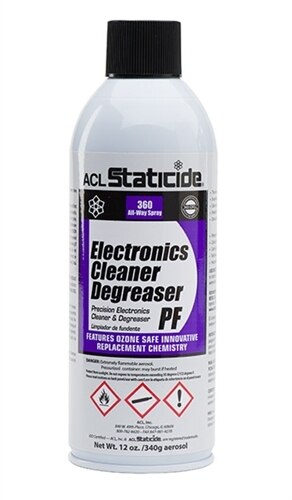 ACL Staticide 8601 Electronics Cleaner Degreaser PF, 12oz (340g) aerosol can; 12 per case
